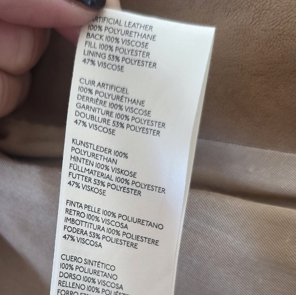 Free People We The Free Vegan Suede Moto Jacket Camel Tan M - Picture 12 of 12